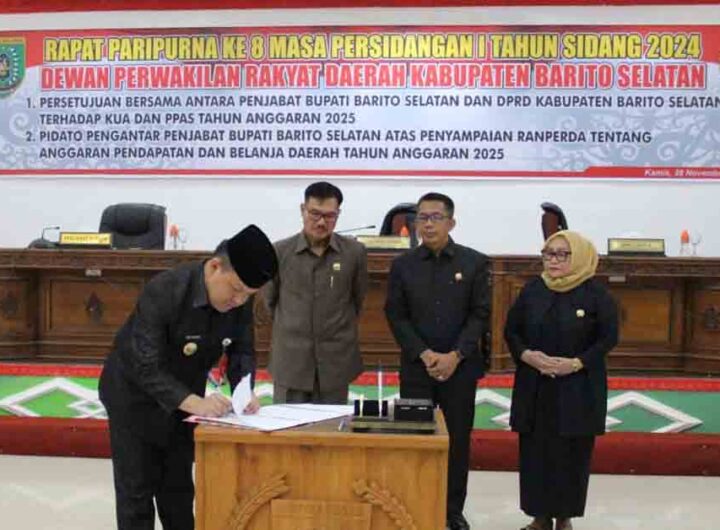 Pj Bupati Barsel Hadiri Rapat Paripurna Pembahasan KUA-PPAS 2025